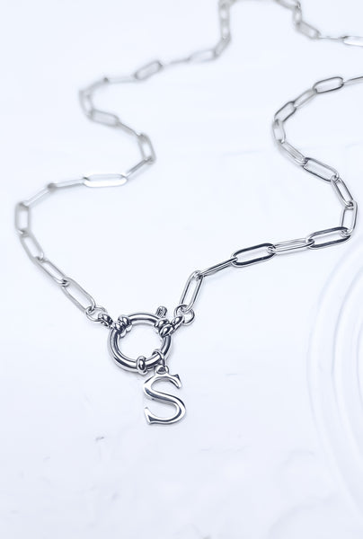 New Paperclip Initial Necklace *Choose your Metal and Letter*