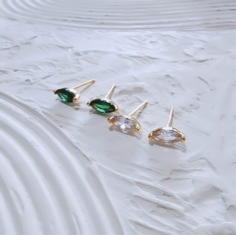 CZ Marquis Stud Earrings *Choose your stone*