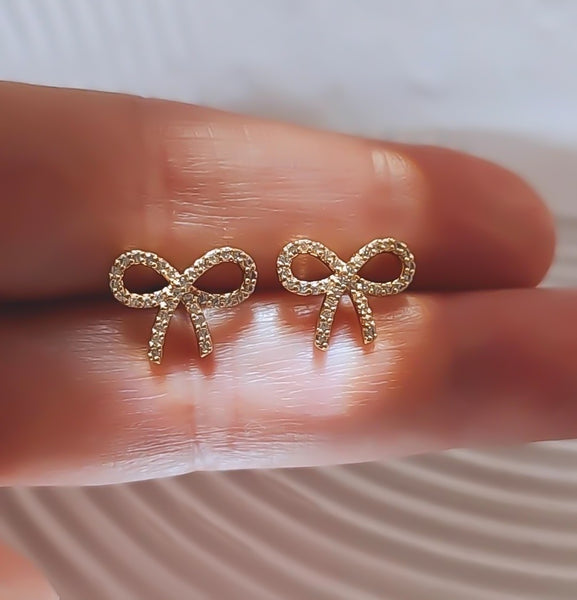 CZ Bow Stud Earrings ... Literally obsessed with these! *Choose your Metal*