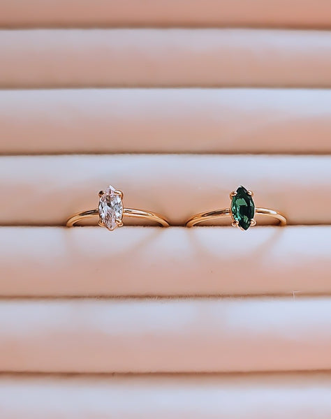 Ring 048E , RING048C - Gold Only *Choose your Stone Color*