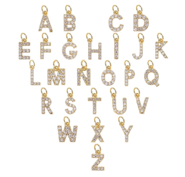 New CZ Initial Necklace * Choose your Metal and Letter*