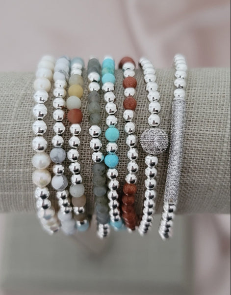 Terracotta Goldstone Bead Mix Bracelet * Choose Your Metal*