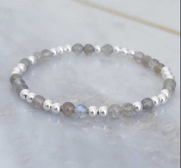 Gorgeous Flash Labradorite Bead Mix Bracelet * Choose Your Metal*