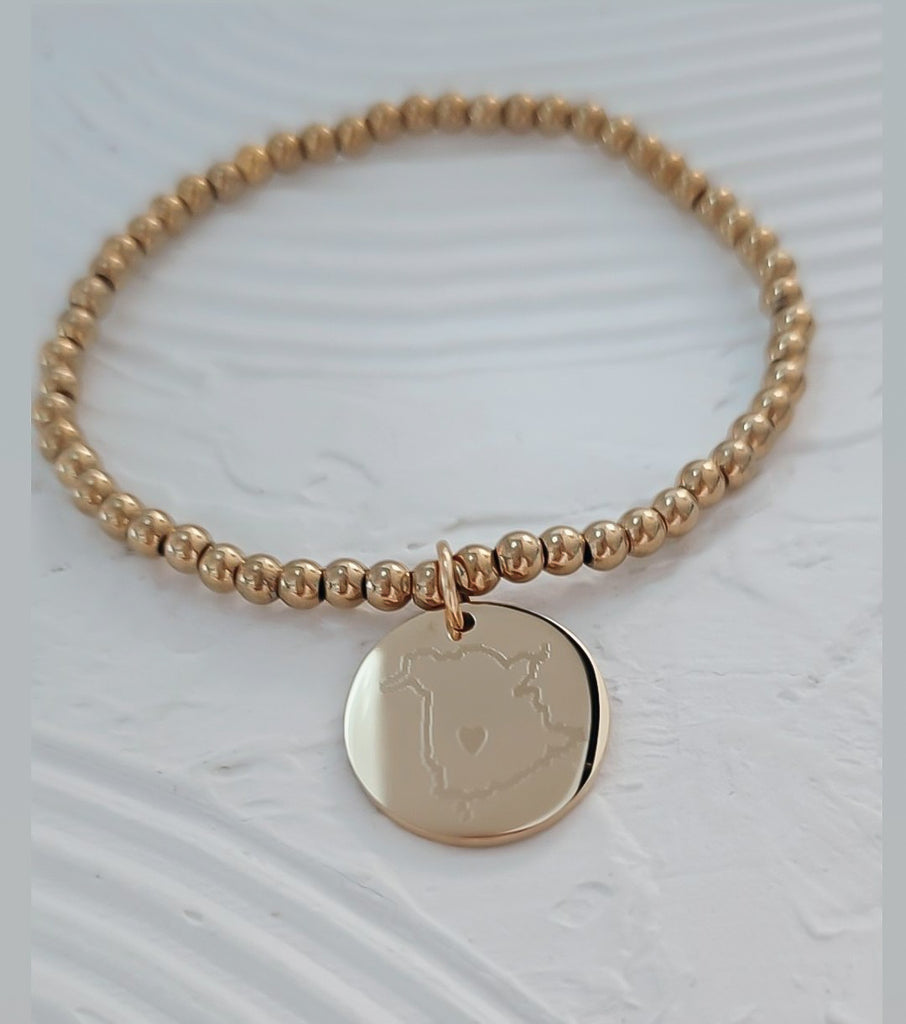 Oh Canada Hometow Map w Heart Bracelet Province Territory Ci Jewelz by Angie