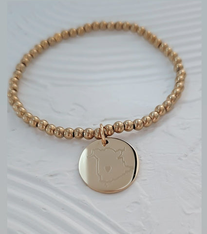 Oh Canada Hometow  Map w/ Heart Bracelet // Province // Territory // City * CHOOSE YOUR METAL*