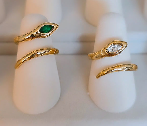 Ring 052E , RING052C - Gold Only *Choose your Stone Color*