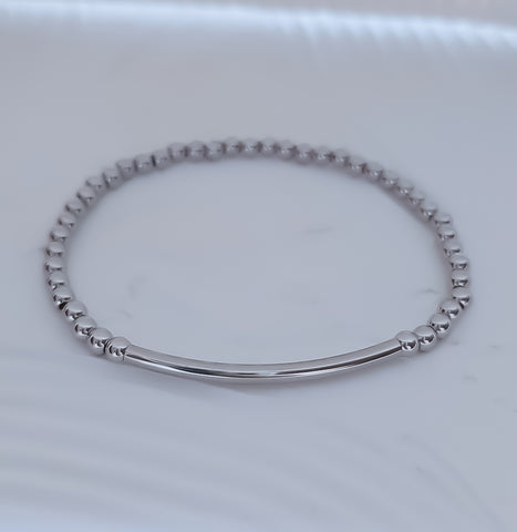 Beaded Bar Bracelet *Choose your metal*