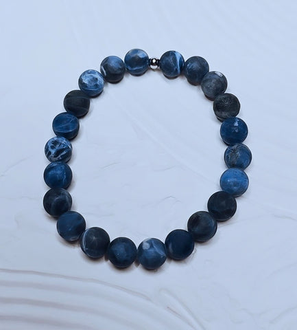 Matte Sodalite Gemstone Bracelet (8mm beads)