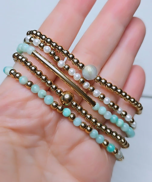 New The Perfect Beaded Ball 8mm Focal Bracelet *Choose your metal*