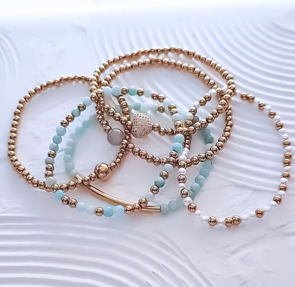 New The Perfect Beaded Ball 8mm Focal Bracelet *Choose your metal*