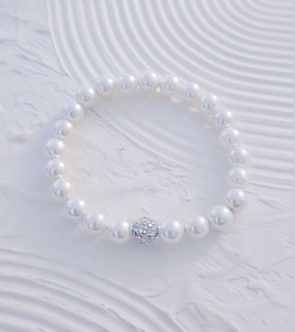 Luxe South Sea Shell Pearl w/ Confetti Pave Focal Bracelet