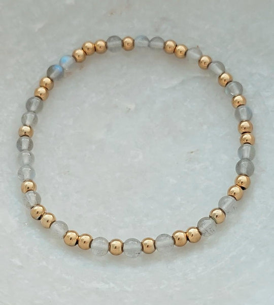 Gorgeous Flash Labradorite Bead Mix Bracelet * Choose Your Metal*