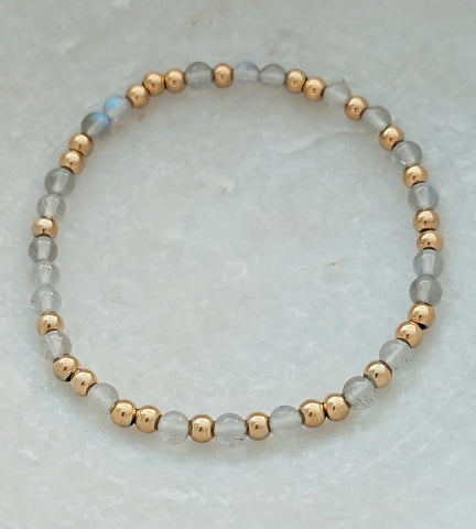Gorgeous Flash Labradorite Bead Mix Bracelet * Choose Your Metal*