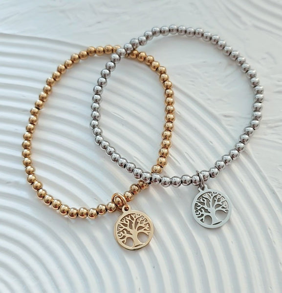 Beaded Tree of Life Charm Bracelet *Choose your metal*