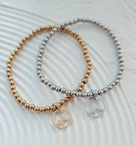 Beaded Mountains Charm Bracelet *Choose your metal*