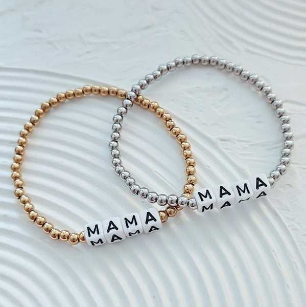 MAMA Cube Bead Bracelet *Choose Your Metal*