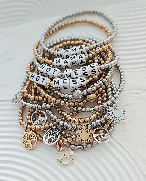 Mixed Beads Bracelet *Choose your metal*