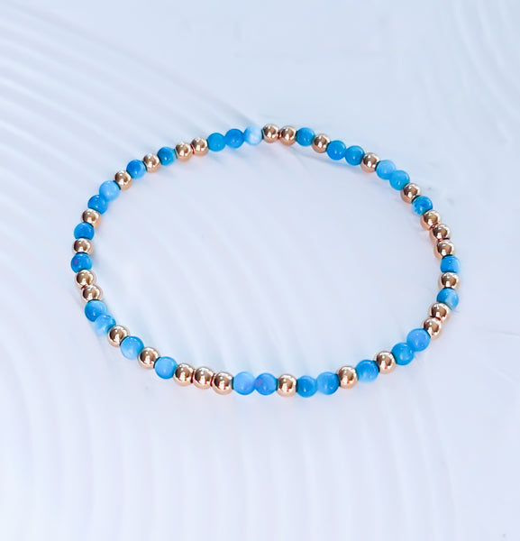 Apatite Bead Mix Bracelet * Choose Your Metal*