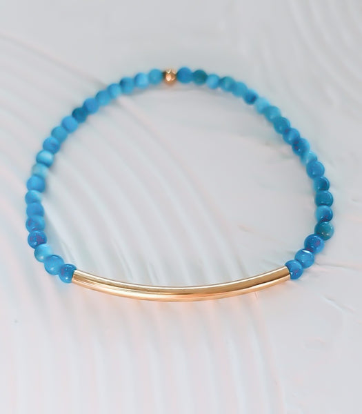 Apatite Bar Bracelet * Choose Your Metal*