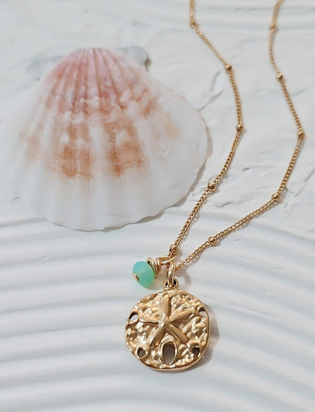 Sand Dollar Charm Nautical Ocean Beach NECKLACE *choose your metal*