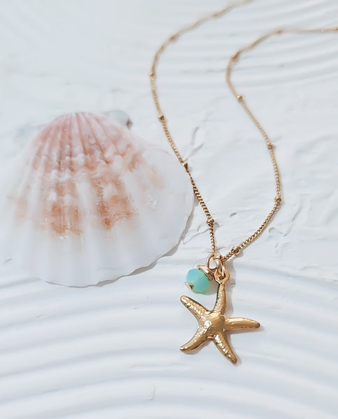 Starfish Charm Nautical Ocean Beach NECKLACE *choose your metal*
