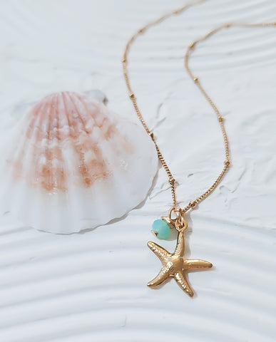 Starfish Charm Nautical Ocean Beach NECKLACE *choose your metal*