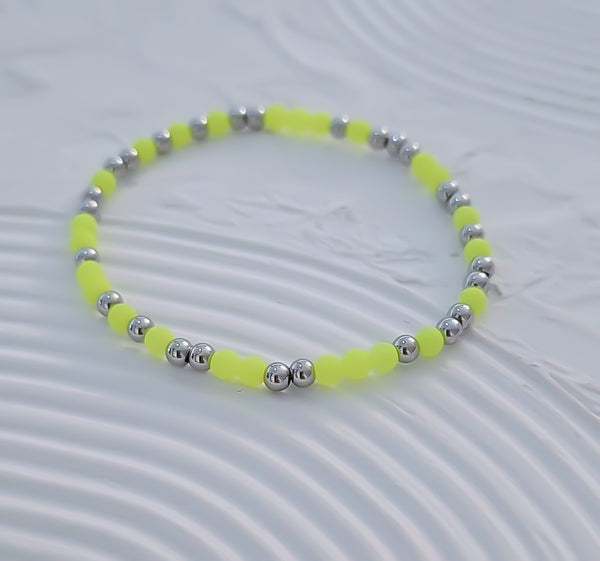 New Neon's Beads Mix Bracelet *Choose your metal and bead color*