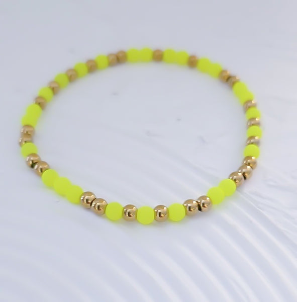 New Neon's Beads Mix Bracelet *Choose your metal and bead color*