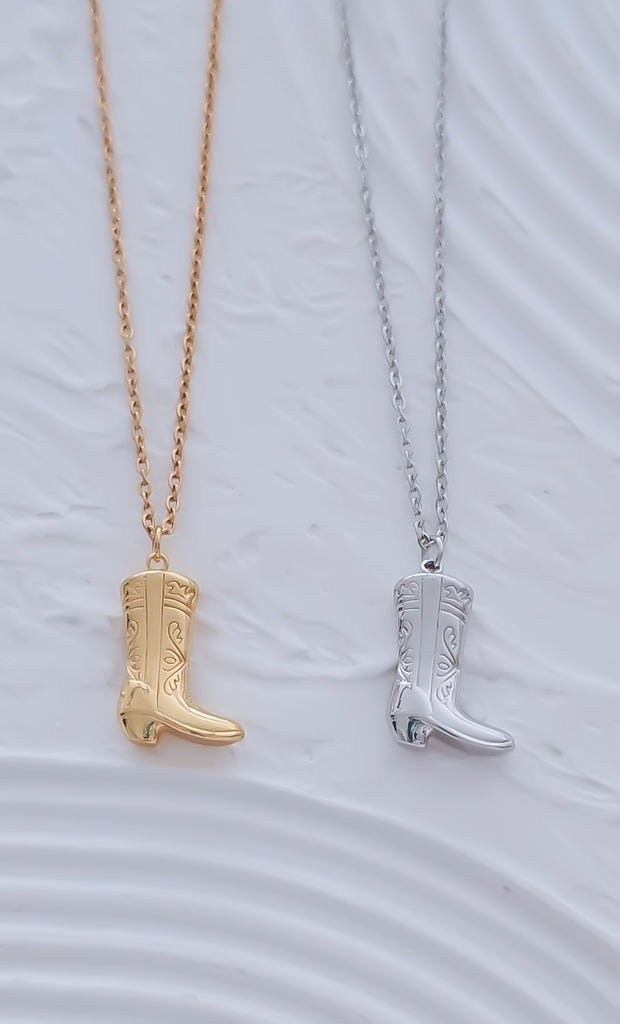 New Cowboy Cowgirl Boot Necklace Choose your Metal