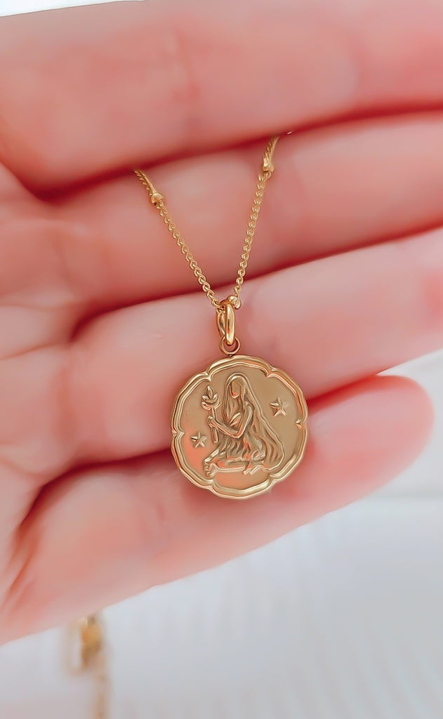 Zodiac Coin Necklace Choose your Zodiac and Metal Jewelz by Angie