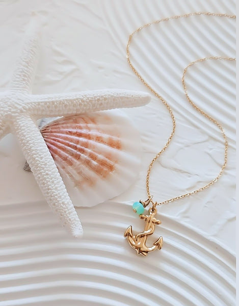 Anchor Charm Nautical Ocean Beach NECKLACE *choose your metal*