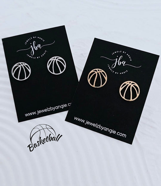 *RESTOCKING SOON* New Sports Studs: Basketball Earrings *Choose your Metal*