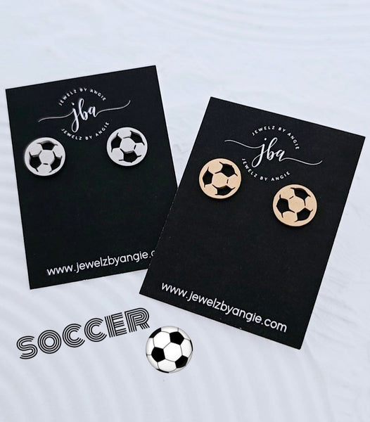 *RESTOCKING SOON* New Sports Studs: Soccer Earrings *Choose your Metal*
