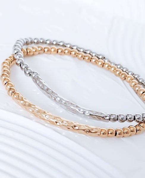 Hammered Tube Bar Bracelet *Choose your metal*