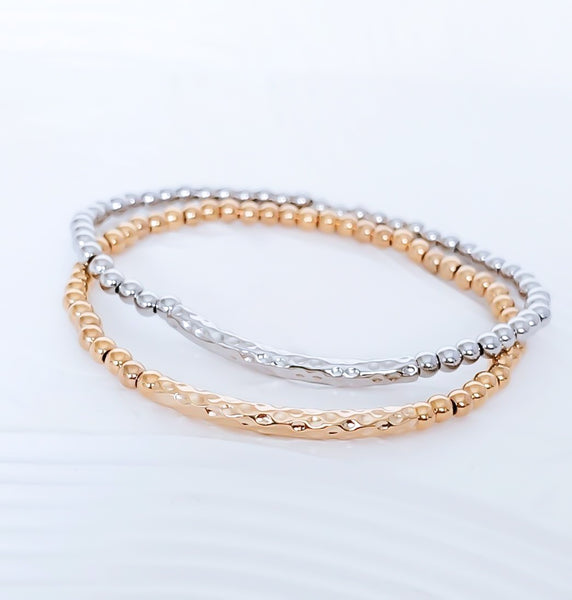 Hammered Tube Bar Bracelet *Choose your metal*