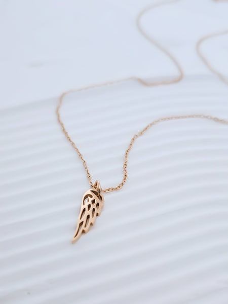 New Dainty Angel Wing Charm Necklace  * Choose your Metal*