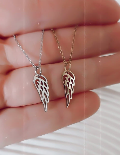 New Dainty Angel Wing Charm Necklace  * Choose your Metal*
