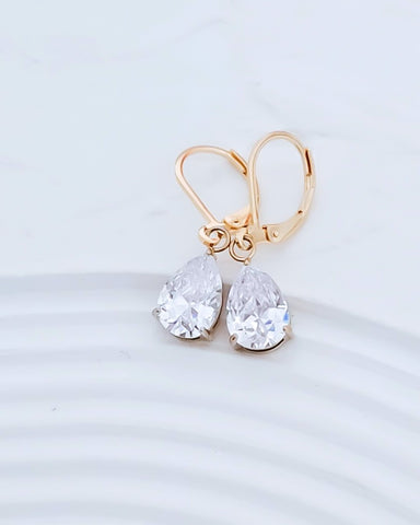 Luxe Cubic Zirconia Teardrop Earrings *choose your metal*