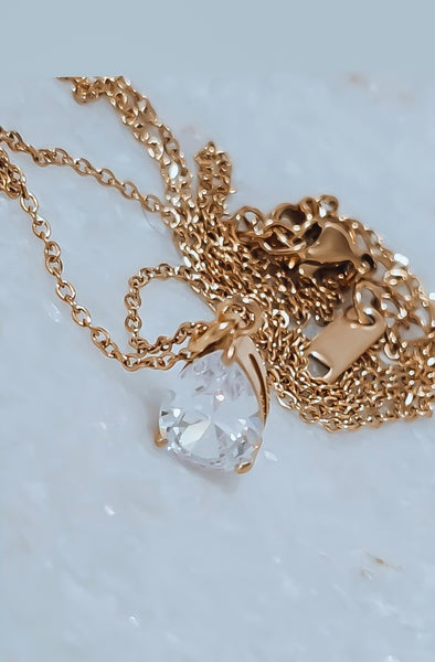 Luxe Cubic Zirconia Teardrop Necklace *choose your metal*