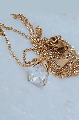 Luxe Cubic Zirconia Teardrop Necklace *choose your metal*