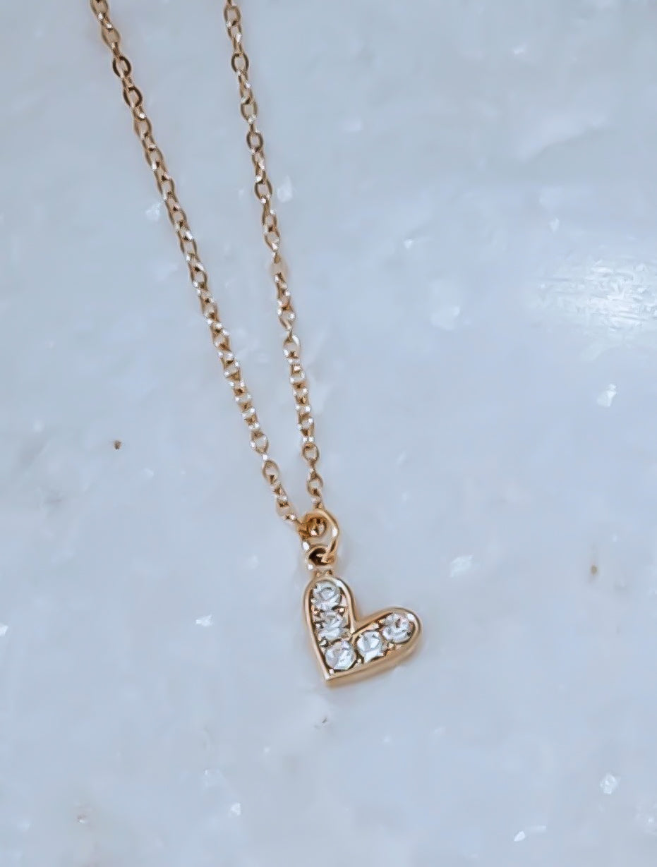 Heart charm necklace gold online