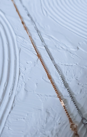 New The Perfect Dainty Rectangle Station Chain Necklace  * Choose your Metal & Length*