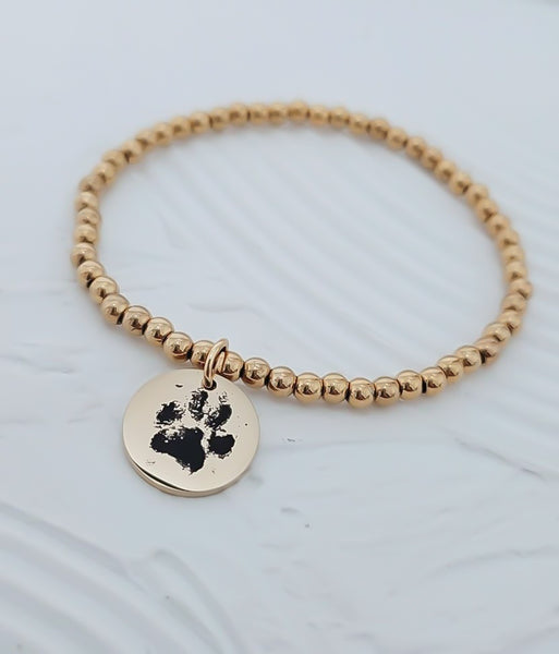 Pet's Paw Print Disc - Choose Bracelet or Necklace & Metal