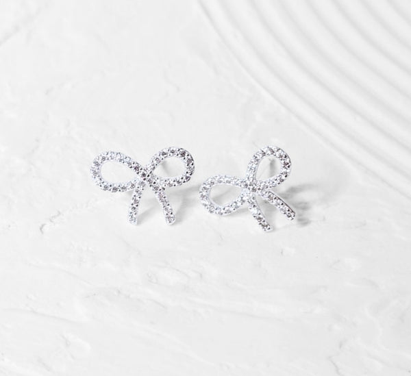 CZ Bow Stud Earrings ... Literally obsessed with these! *Choose your Metal*