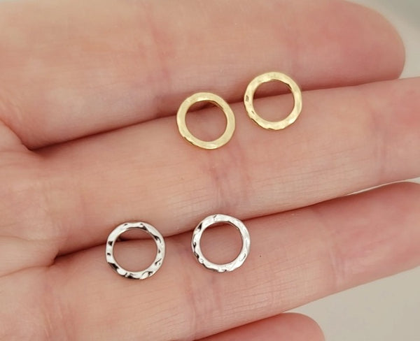 Hammered Open Circle Studs *Must Have* Choose Your Metal