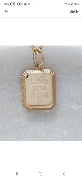 NEW for Engraving: Bevelled Rectangle Tag Necklace *Choose Your Metal*