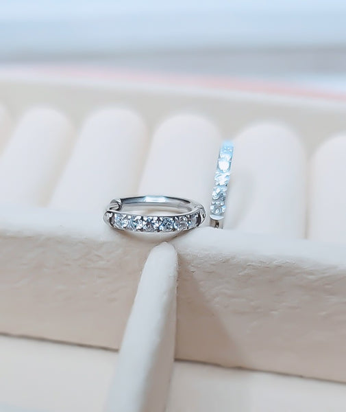 New CZ Huggie Hoop Earrings * Must Have* Choose Your Metal