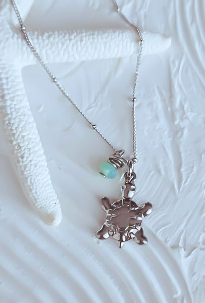 Sea Turtle Nautical Ocean Beach NECKLACE *choose your metal*