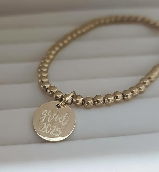 Grad 2025 Beaded Bracelet *Choose your metal*