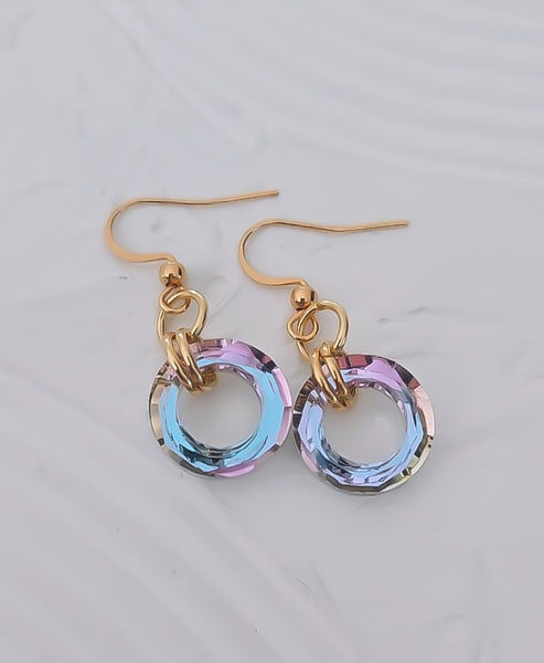 New Gorgeous Crystal Ring Earrings *Choose your Color*